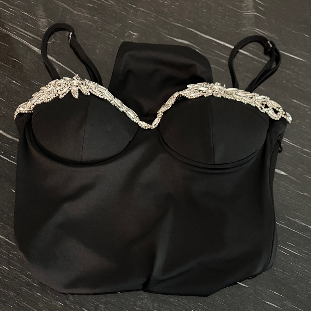WinWin Black and Silver Embellished Bra